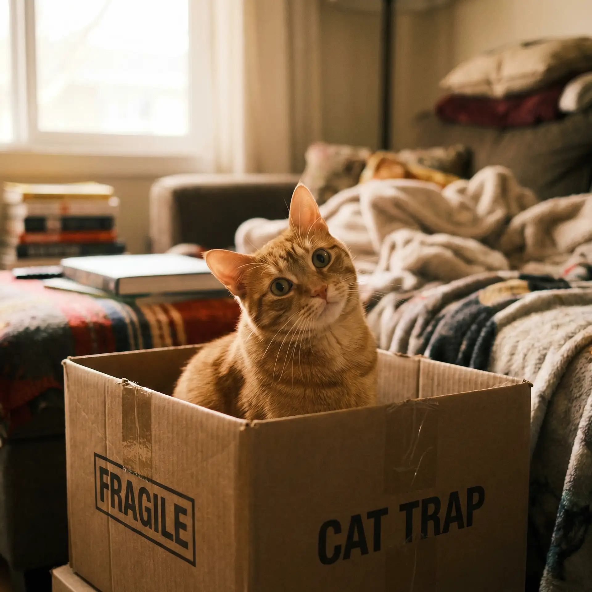 橘猫躲在纸箱里 - 绝妙侦探迷宫动漫