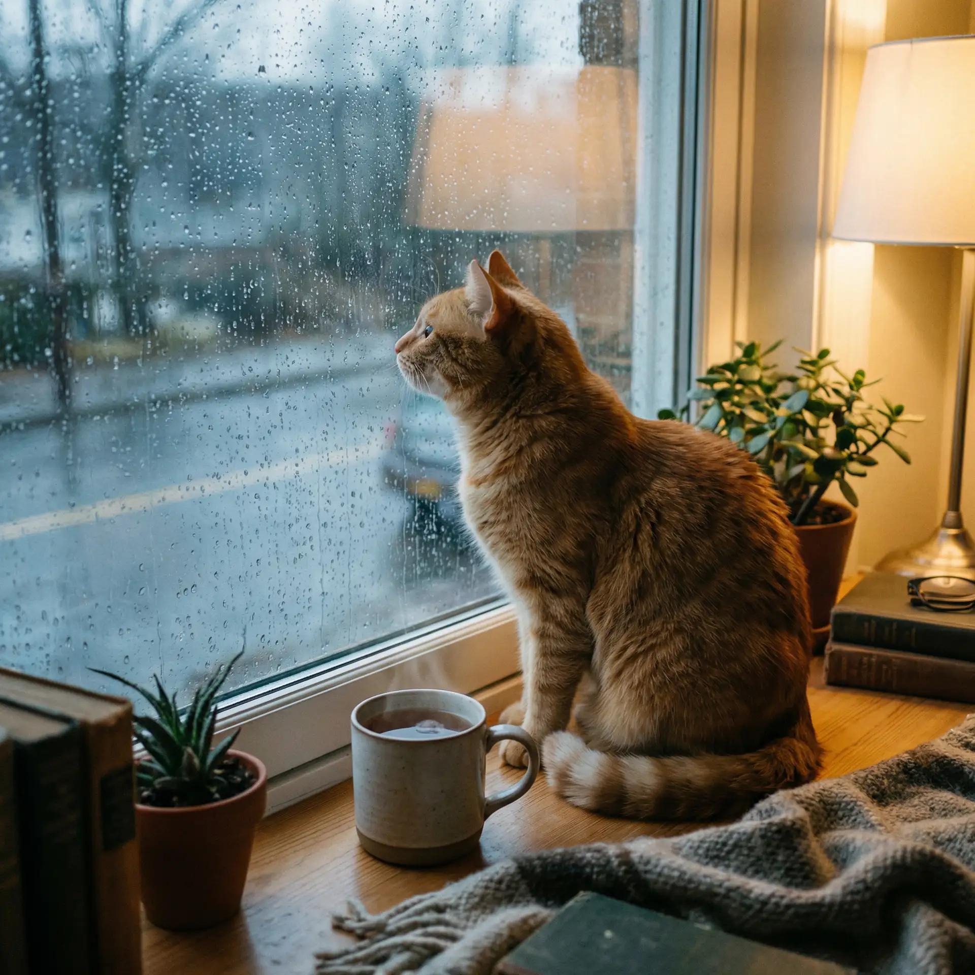 猫咪望着窗外的雨 - 绝妙侦探迷宫动漫